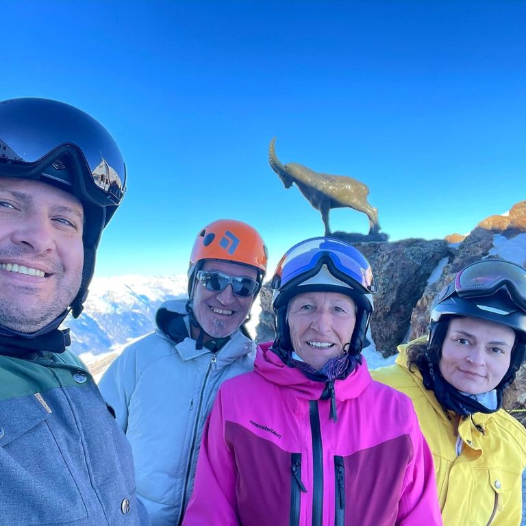 Pistenskifahren mit Myrtha, Pilar und Andy.
